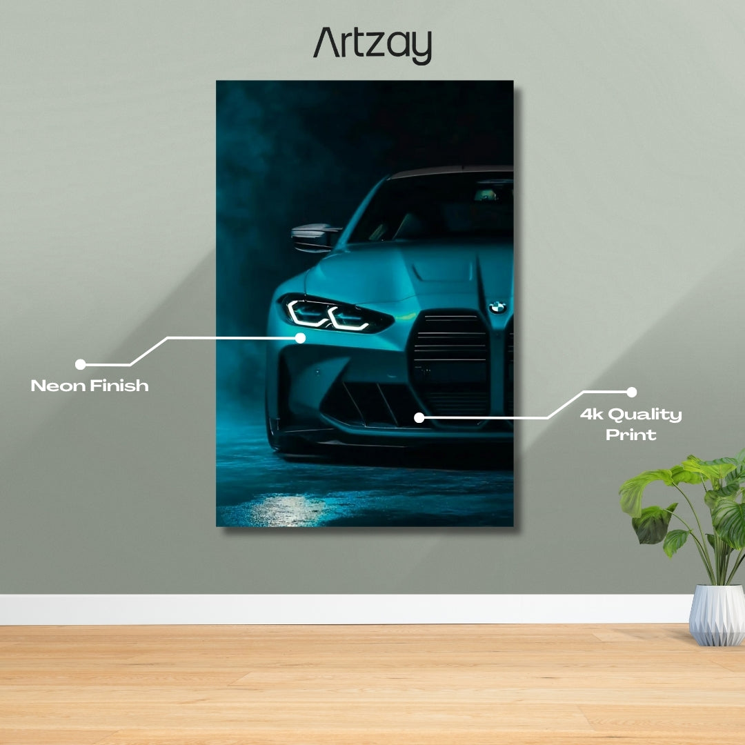 BMW M4 Headlights Neon Poster β Iconic Glow Edition | 4K Print