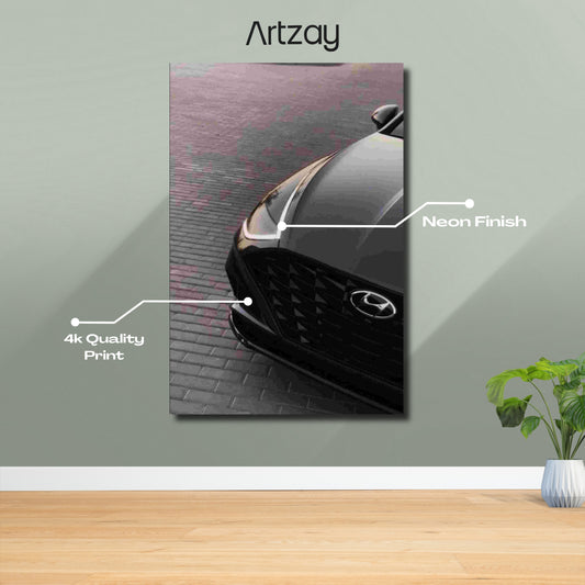 Hyundai Sonata Neon Poster – Iconic Glow Edition | 4K Print