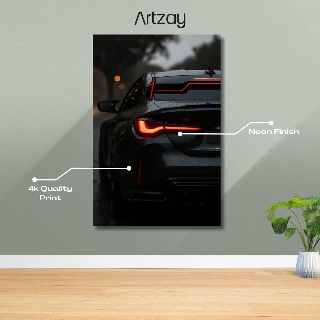 BMW M4 Competition Rear lights Neon Poster β Iconic Glow Edition | 4K Print