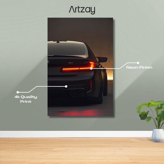 BMW G20 M5 Rear Headlights Neon Poster – Iconic Glow Edition | 4K Print