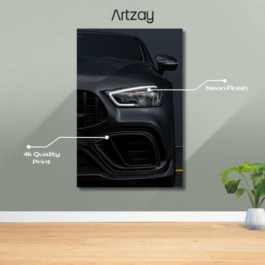 Mercedes-AMG GT 4 Headlights Neon Poster – Iconic Glow Edition | 4K Print