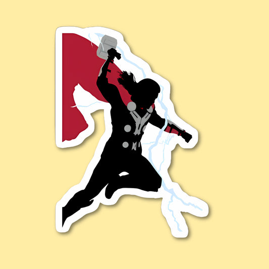 Thor With Hammer Sticker