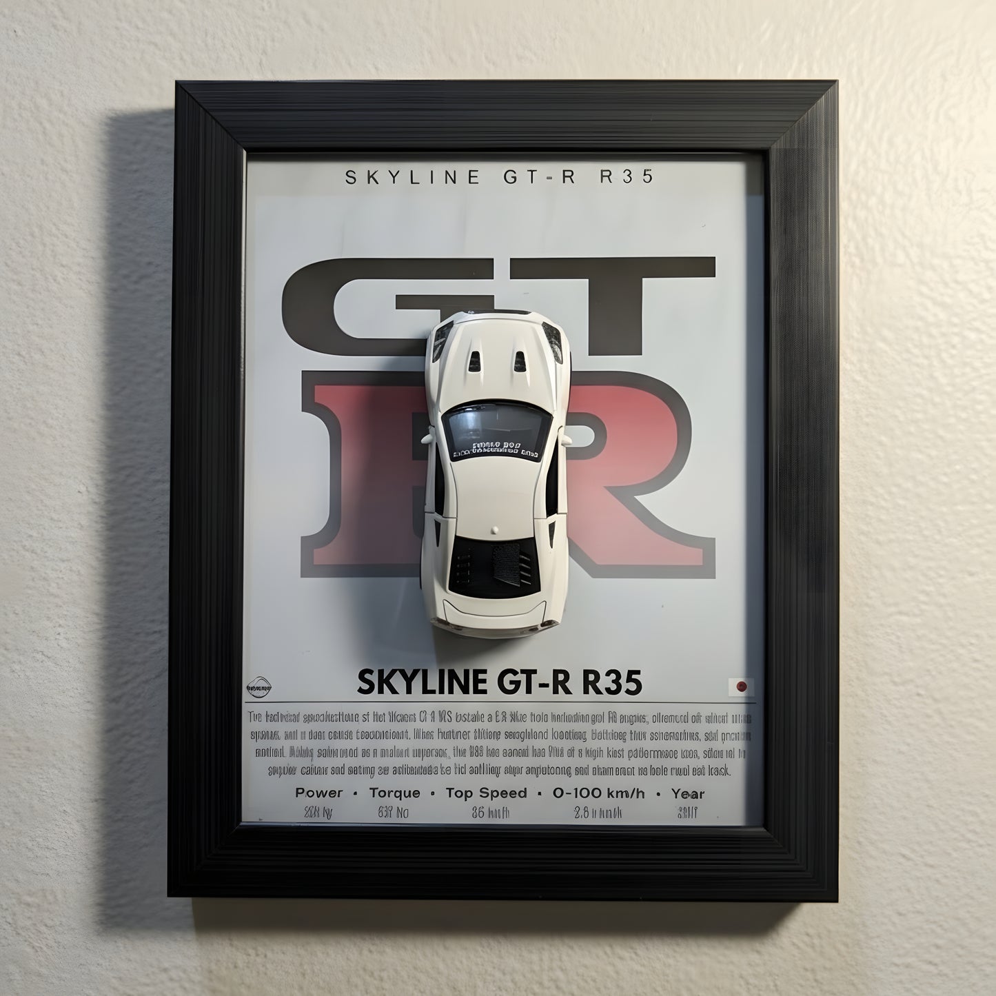 Nisaan GTR R35 3D Car Frames Original Metal Diecast Cars | Car Wall Decor