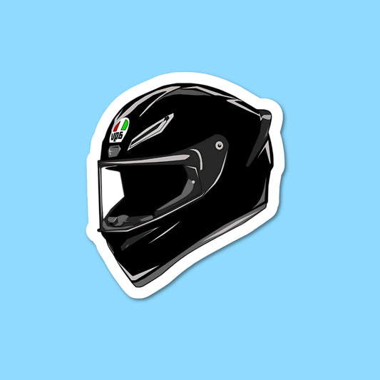 Black Biker Helmet Sticker