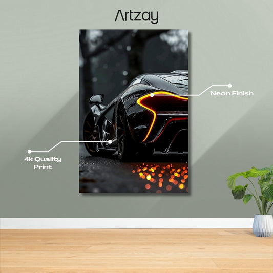 McLaren P1 Rear Headlights Neon Poster – Iconic Glow Edition | 4K Print