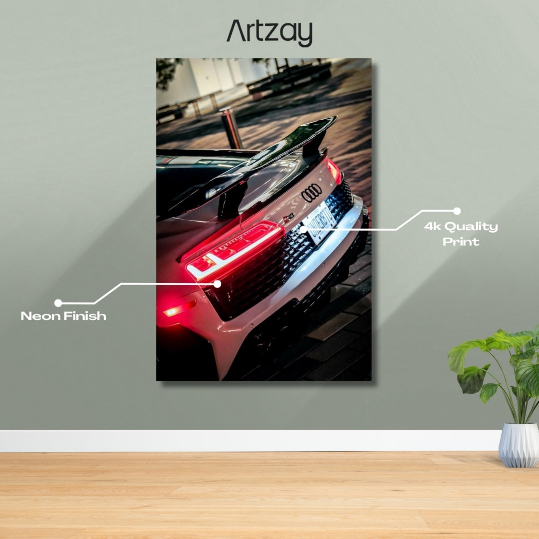 Audi R8 Rear lights Neon Poster β Iconic Glow Edition | 4K Print