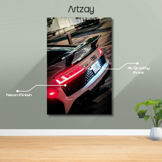 Audi R8 Rear lights Neon Poster – Iconic Glow Edition | 4K Print