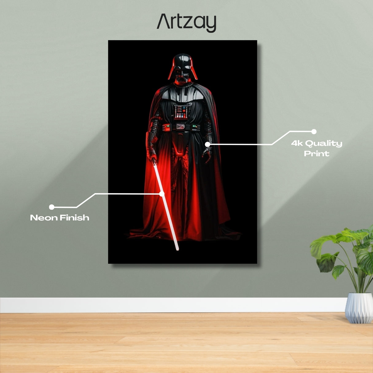 Darth Vader Neon Poster β Iconic Glow Edition | 4K Print