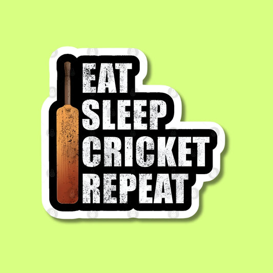 Eat Sleep Cricket Sticker