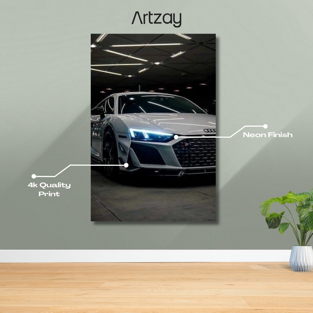 Audi R8 Headlights Neon Poster β Iconic Glow Edition | 4K Print