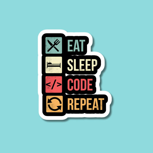Eat Sleep Code Sticker
