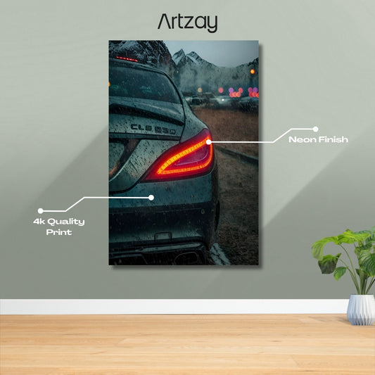 Mercedes-Benz CLS Neon Poster – Iconic Glow Edition | 4K Print