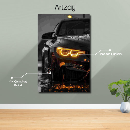 BMW Red Eyes Neon Poster – Iconic Glow Edition | 4K Print