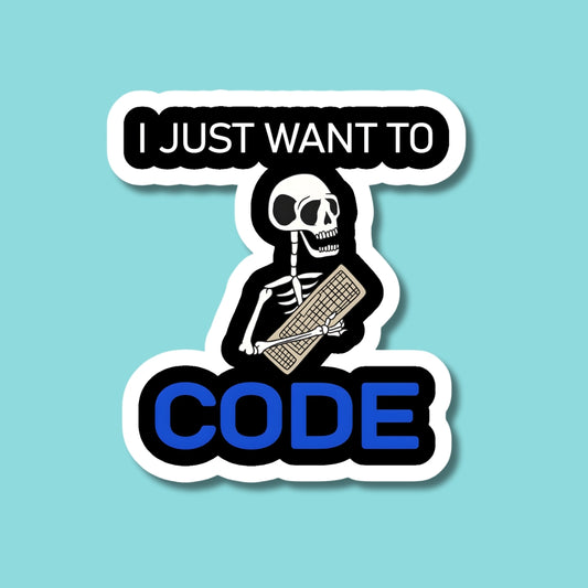 I Want to Code Sticker