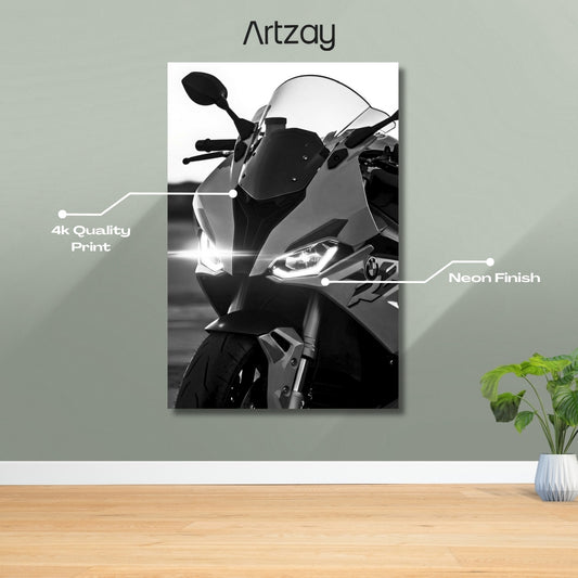 BMW S 1000 Headlights Neon Poster – Iconic Glow Edition | 4K Print