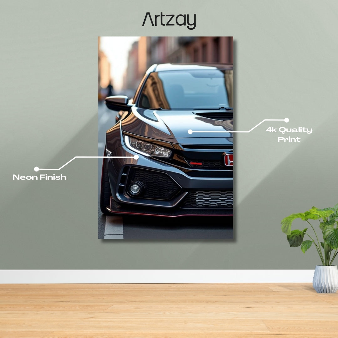 Honda Civic Type R Headlights Neon Poster β Iconic Glow Edition | 4K Print
