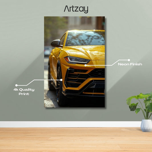 Lamborghini Urus Headlights Neon Poster – Iconic Glow Edition | 4K Print
