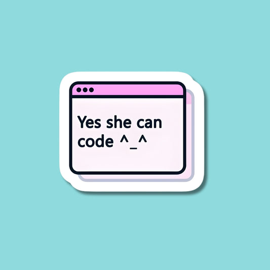 She Can Code Sticker