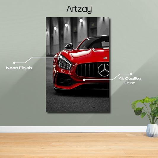Mercedes AMG Neon Poster – Iconic Glow Edition | 4K Print