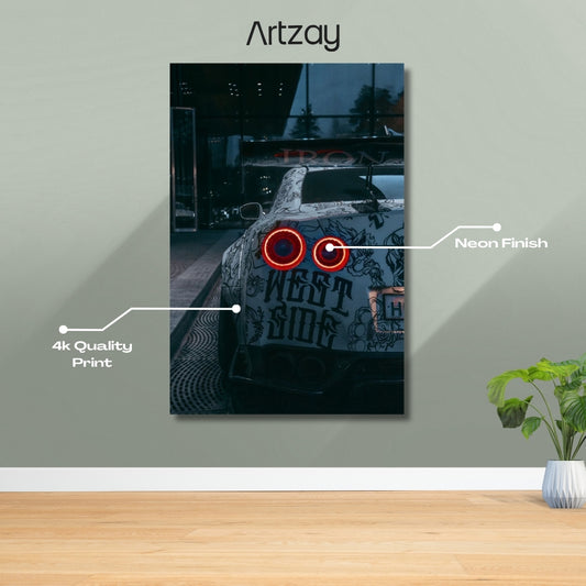 Nissan GT-R Rear lights Neon Poster – Iconic Glow Edition | 4K Print