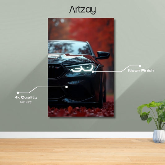 BMW M4 Headlights Neon Poster – Iconic Glow Edition | 4K Print