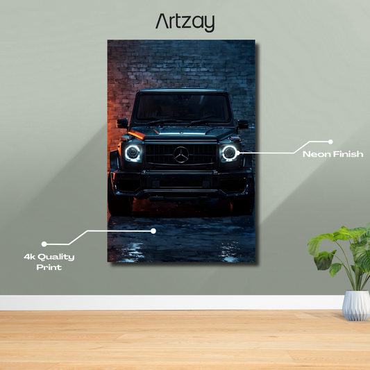 Black G Wagon G63 Neon Poster – Iconic Glow Edition | 4K Print