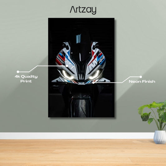 BMW S 1000 RR Headlights Neon Poster – Iconic Glow Edition | 4K Print