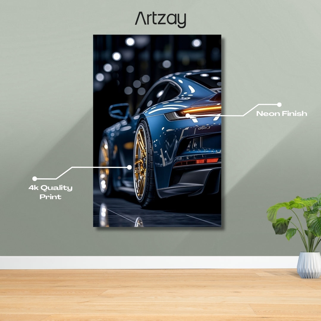 Porsche 911 Tail lights Neon Poster β Iconic Glow Edition | 4K Print