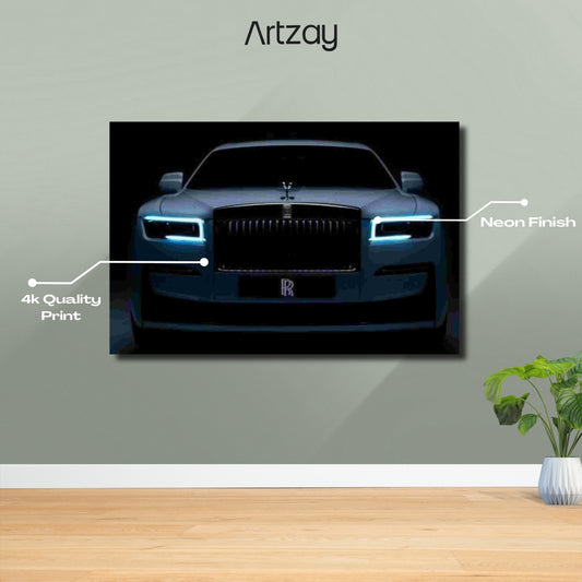 Rolls Royace Phantom Neon Poster – Iconic Glow Edition | 4K Print