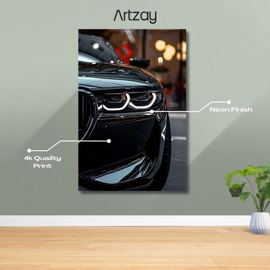 BMW M4 Headlights Neon Poster – Iconic Glow Edition | 4K Print