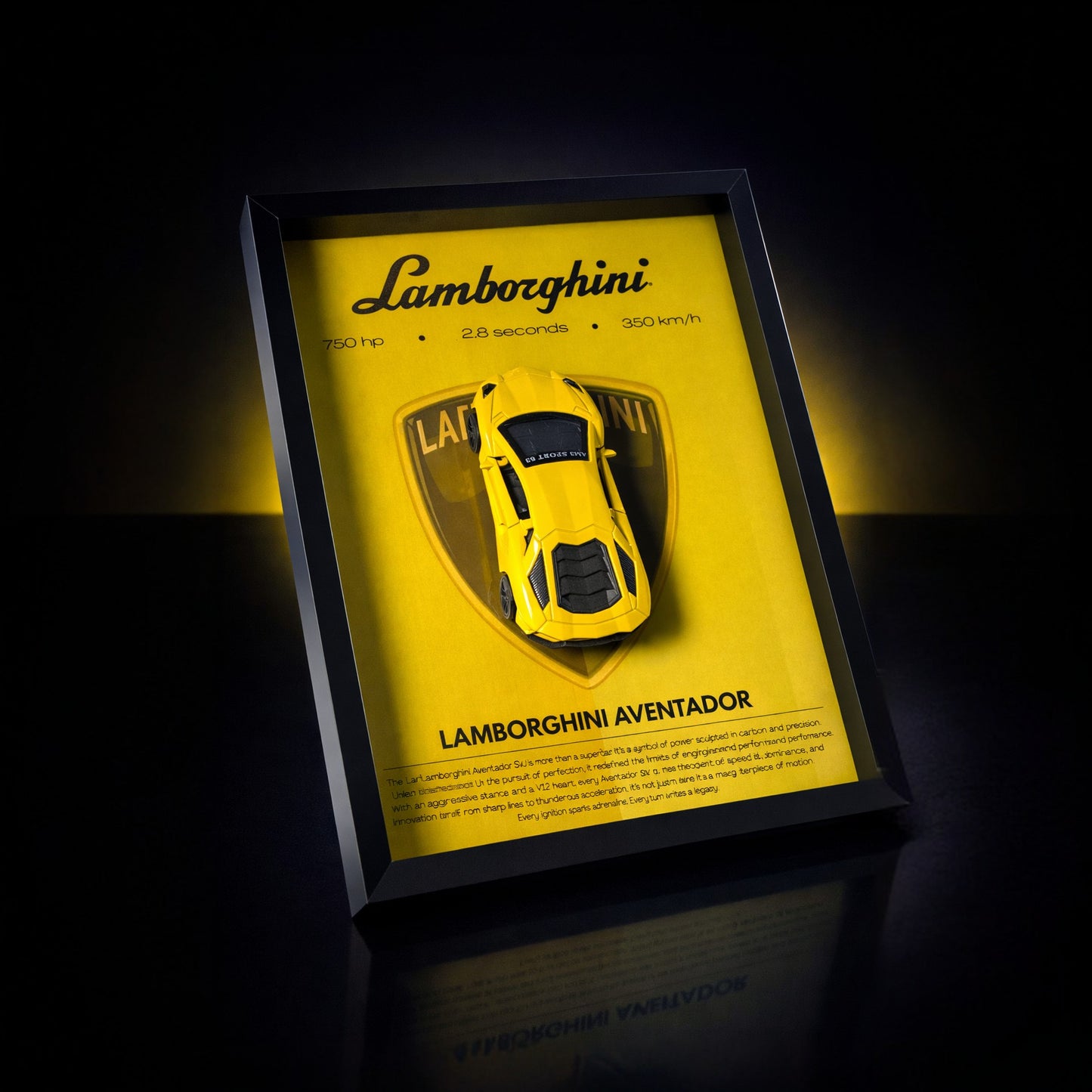 Lamborghini Aventador 3D Car Frames Original Metal Diecast Cars I Car Wall Decor