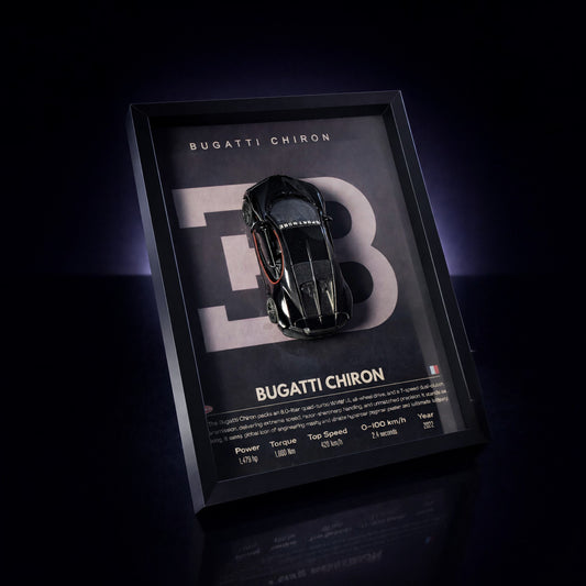 Bugatti Chiron 3D Car Frames Original Metal Diecast Cars I Car Wall Decor