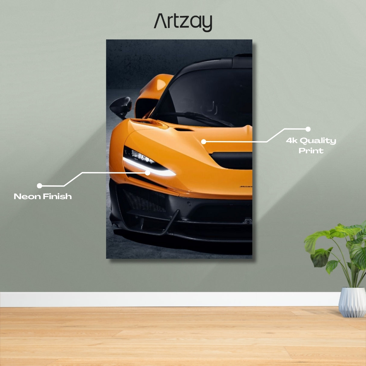 McLaren W1 Neon Poster – Iconic Glow Edition | 4K Print