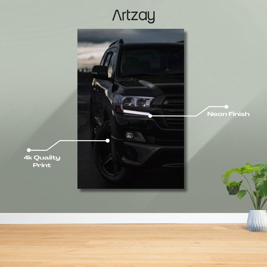 Toyota Land Cruiser  Headlights Neon Poster – Iconic Glow Edition | 4K Print