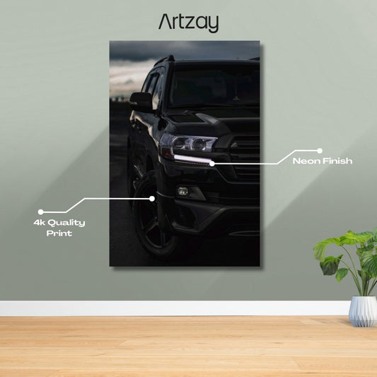 Toyota Land Cruiser  Headlights Neon Poster – Iconic Glow Edition | 4K Print