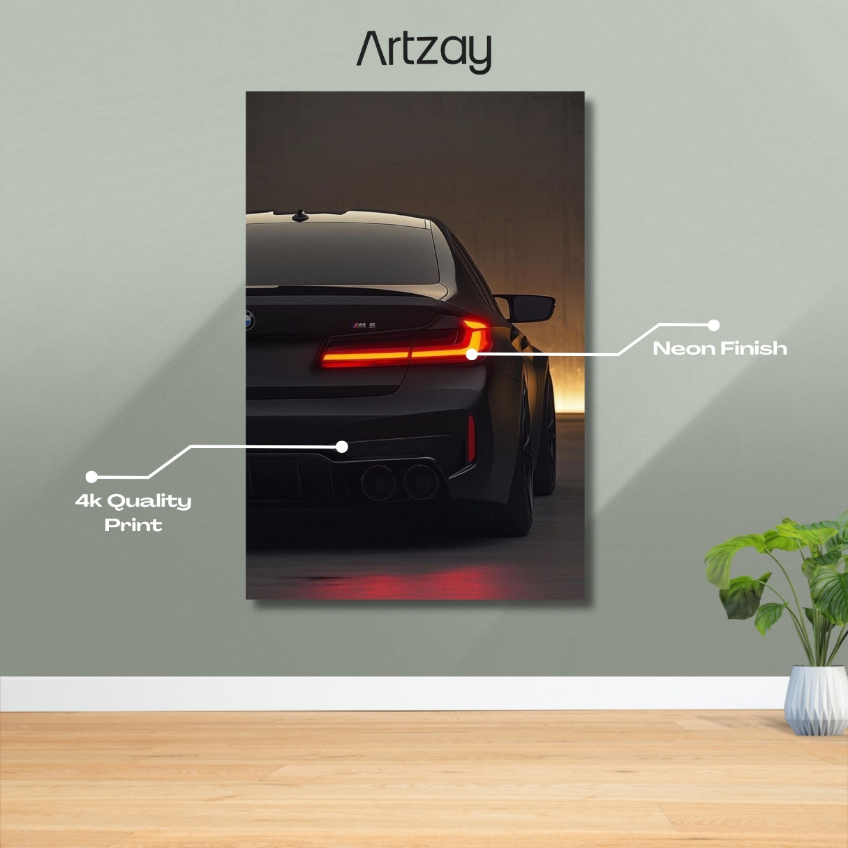 BMW G20 M5 Rear Headlights Neon Poster – Iconic Glow Edition | 4K Print