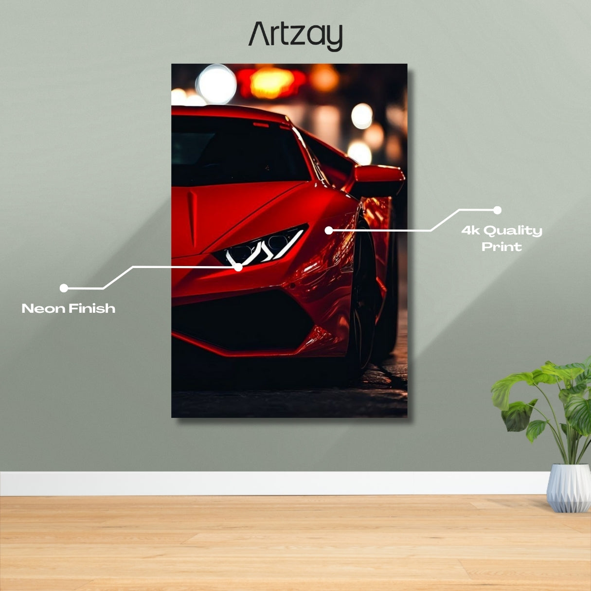 Lamborghini Huracán Neon Poster – Iconic Glow Edition | 4K Print