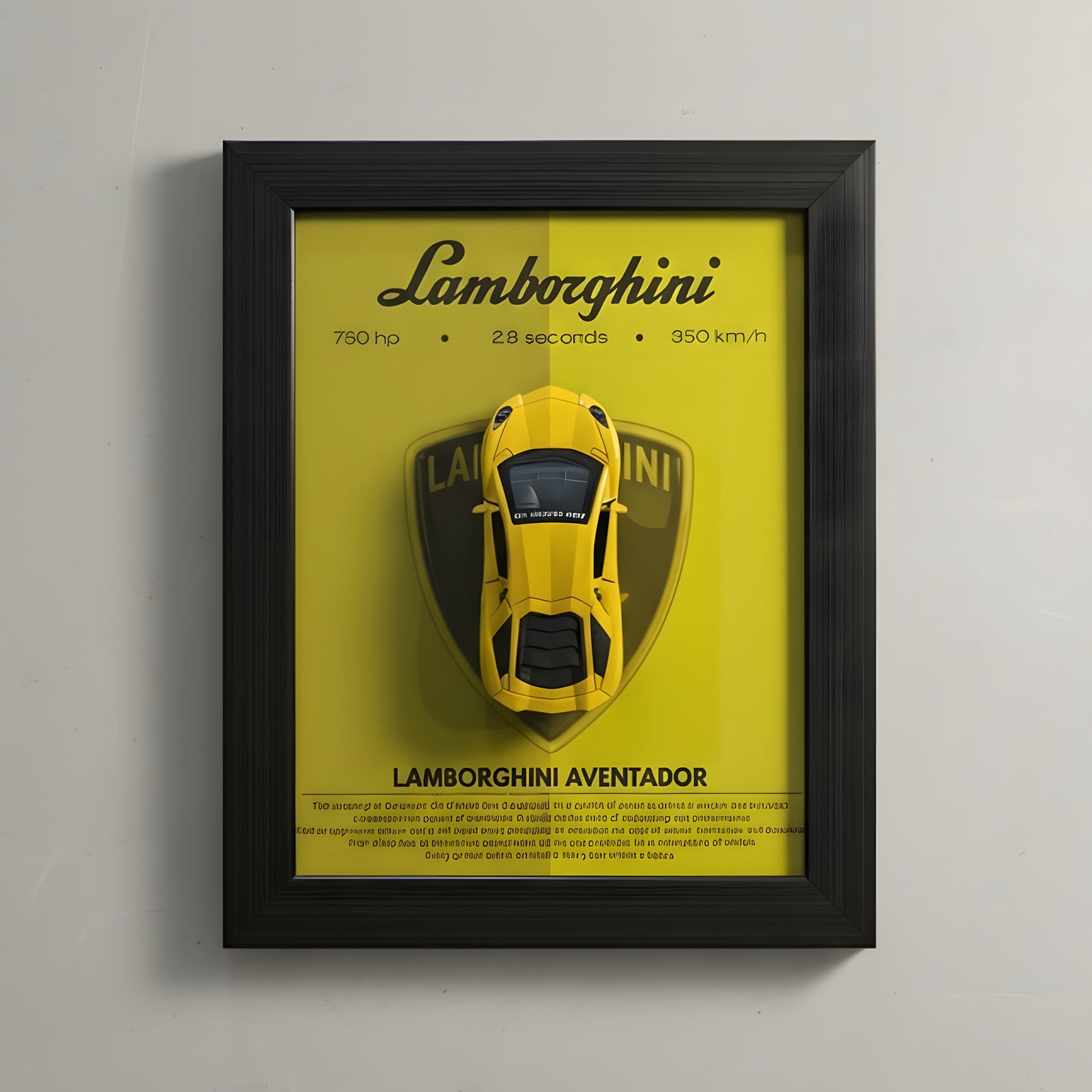 Lamborghini Aventador 3D Car Frames Original Metal Diecast Cars I Car Wall Decor