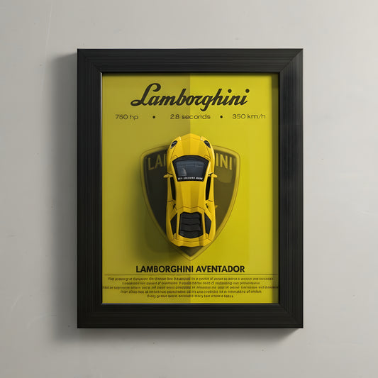 Lamborghini Aventador 3D Car Frames Original Metal Diecast Cars I Car Wall Decor