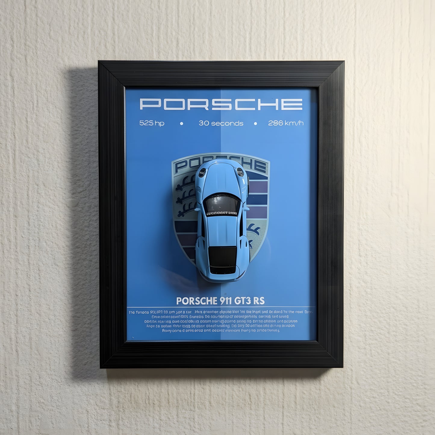 Porsche 911 GT3 RS 3D Car Frames Original Metal Diecast Cars I Car Wall Decor