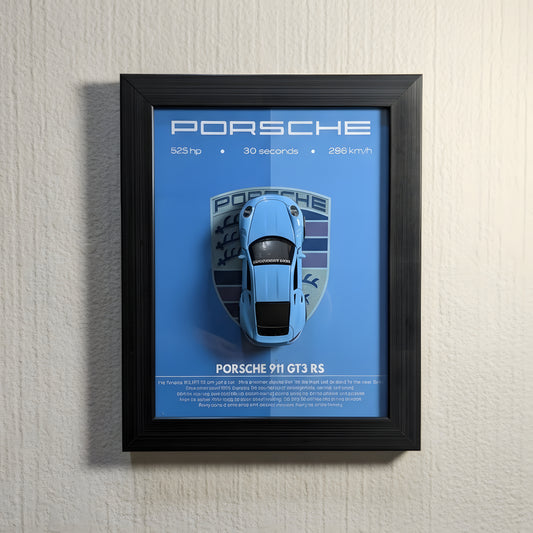 Porsche 911 GT3 RS 3D Car Frames Original Metal Diecast Cars I Car Wall Decor