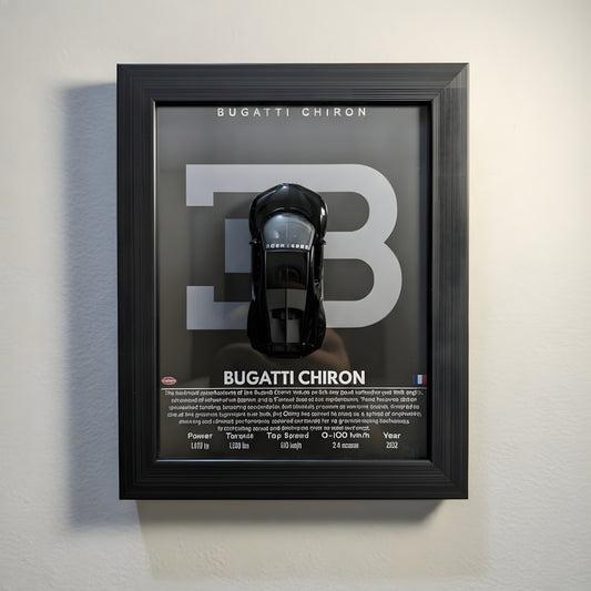 Bugatti Chiron 3D Car Frames Original Metal Diecast Cars I Car Wall Decor