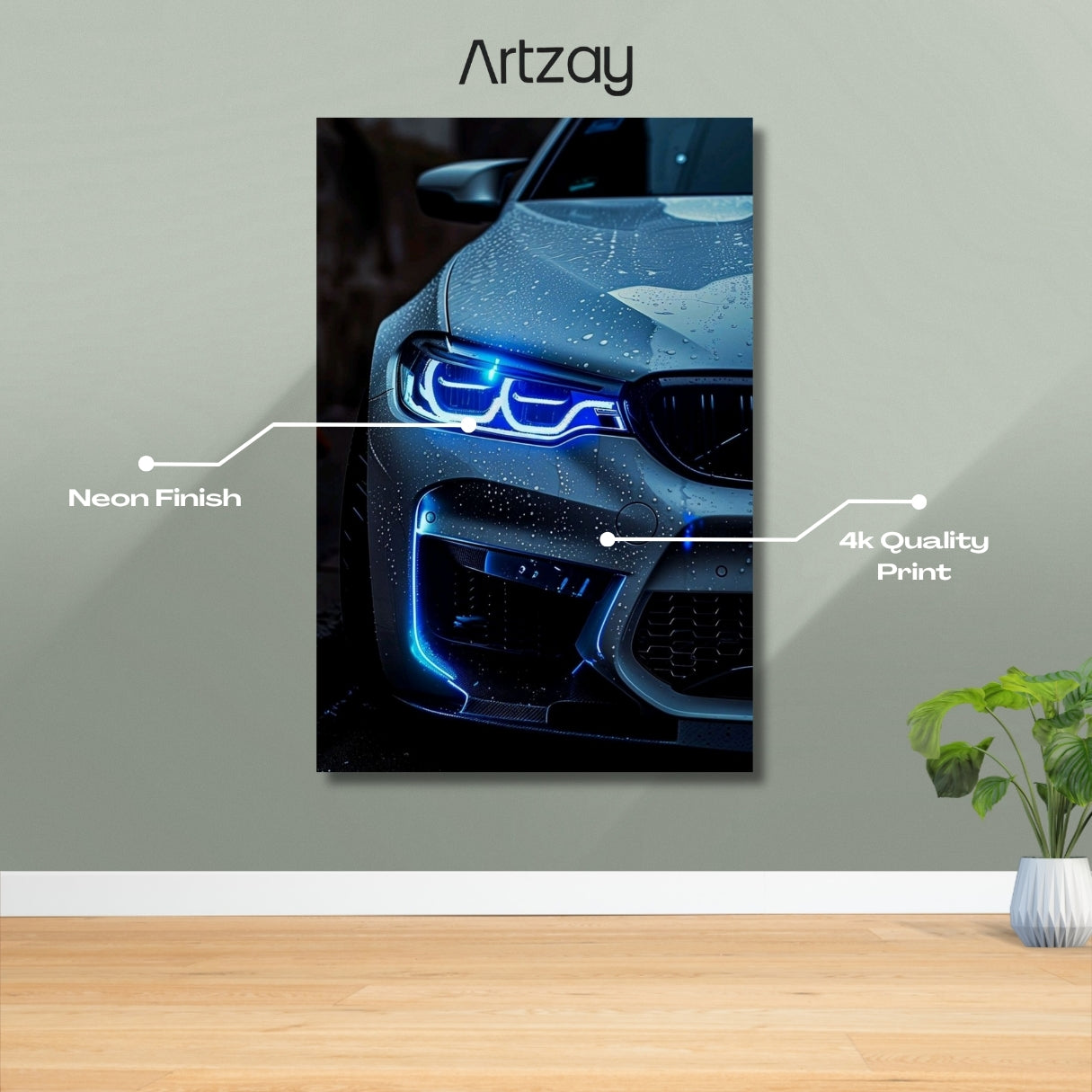 BMW M5 Neon Poster – Iconic Glow Edition | 4K Print