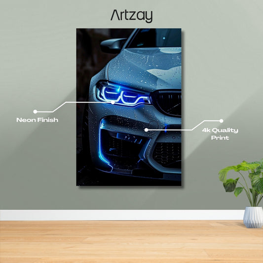 BMW M5 Neon Poster – Iconic Glow Edition | 4K Print