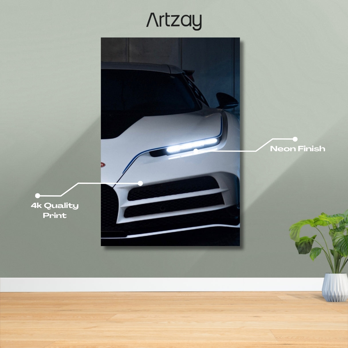 Bugatti Divo Neon Poster – Iconic Glow Edition | 4K Print