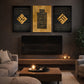 Luxury Black & Gold Allah Islamic Calligraphy 3 Panel Wall Frame – Modern Islamic Wall Art Decor for Living Room | Islamic Wall Frames Pakistan