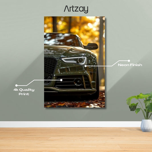 Audi RS 5 Headlights Neon Poster – Iconic Glow Edition | 4K Print