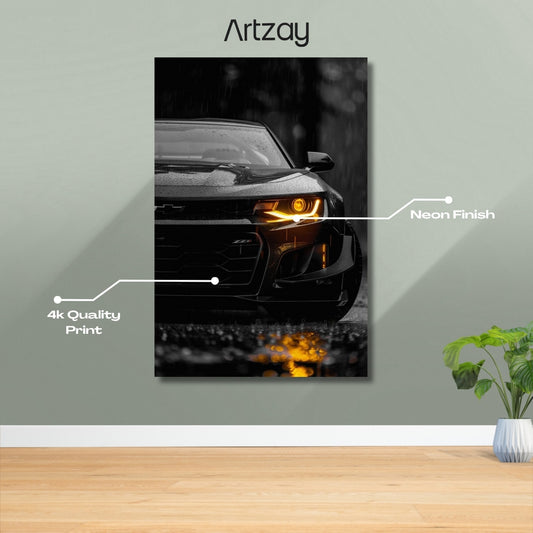Chevrolet Camaro Neon Poster – Iconic Glow Edition | 4K Print