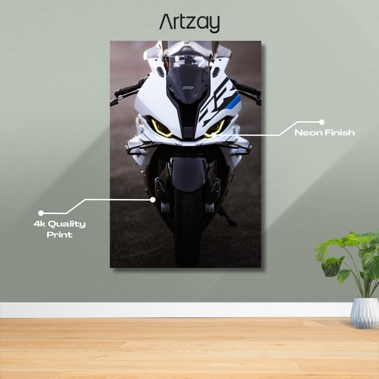 BMW S 1000 RR Neon Poster – Iconic Glow Edition | 4K Print