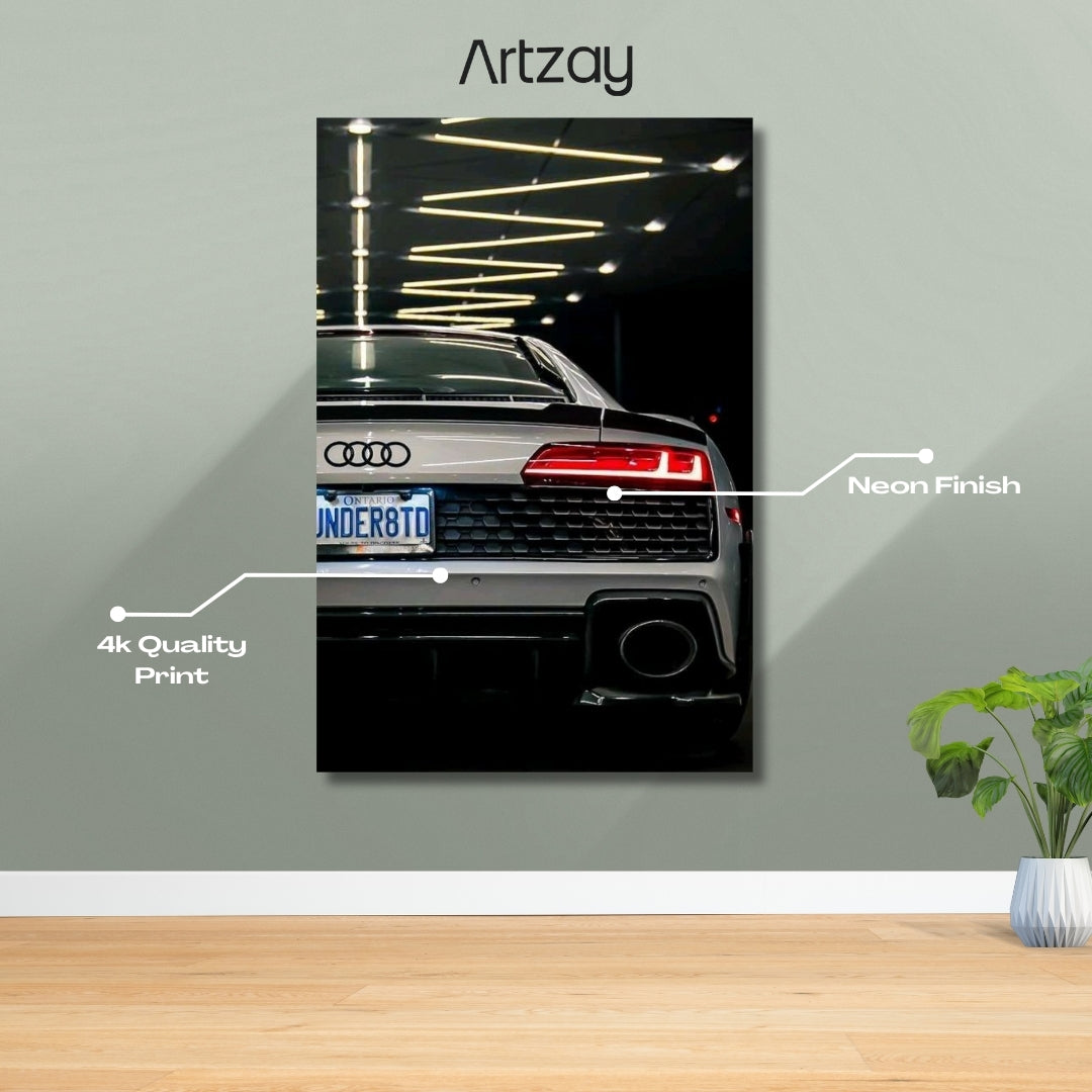 Audi R8 Rear lights Neon Poster – Iconic Glow Edition | 4K Print